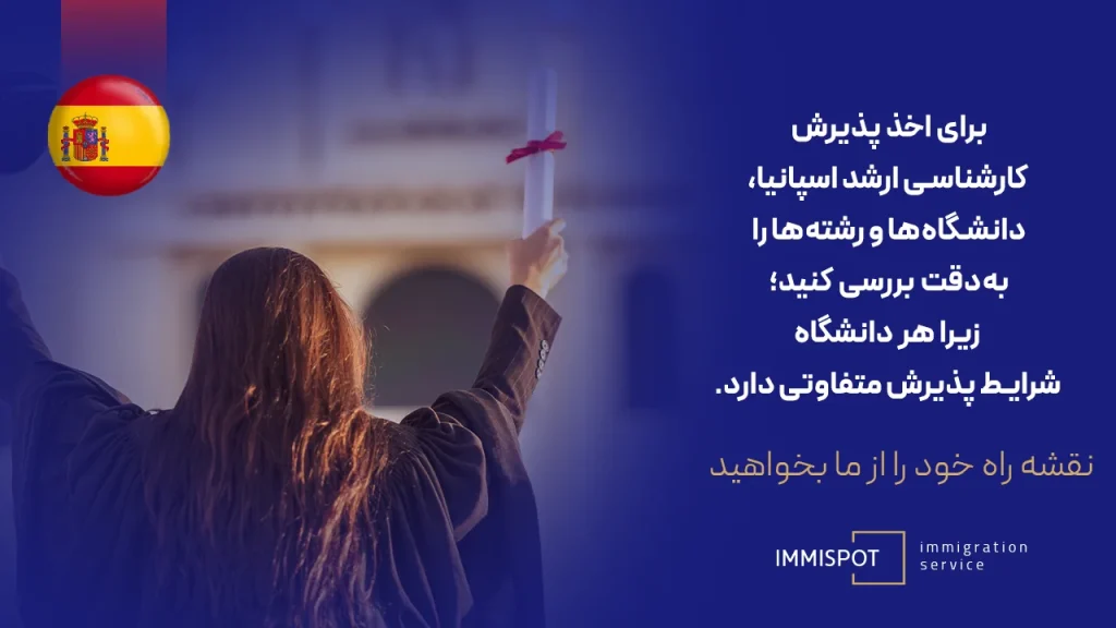 شرایط پذیرش کارشناسی ارشد در اسپانیا