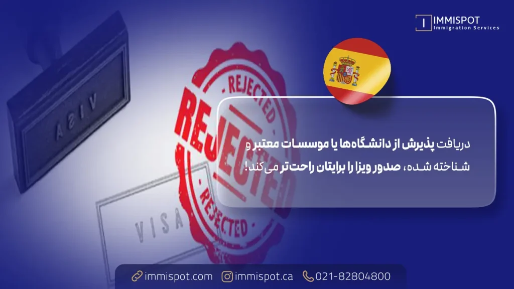 دلایل ریجکتی ویزای تحصیلی اسپانیا