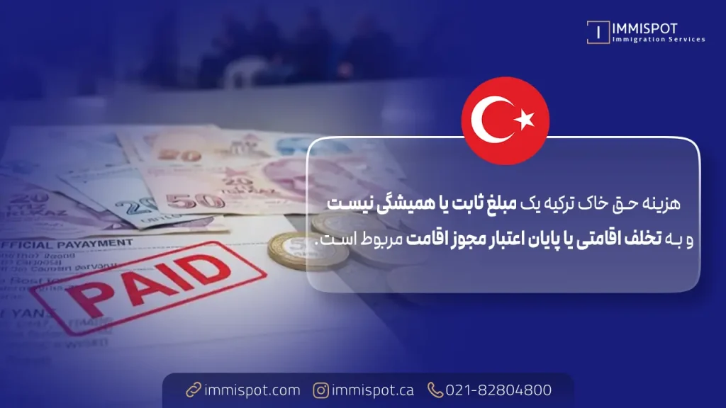 چه زمانی باید حق خاک ترکیه را پرداخت کرد؟