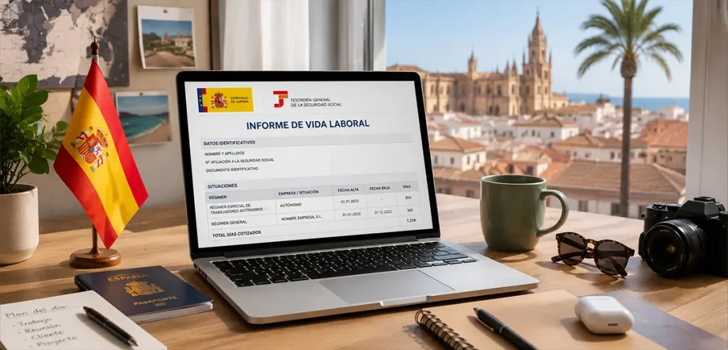 گواهی La Vida Laboral اسپانیا برای دیجیتال نومدها