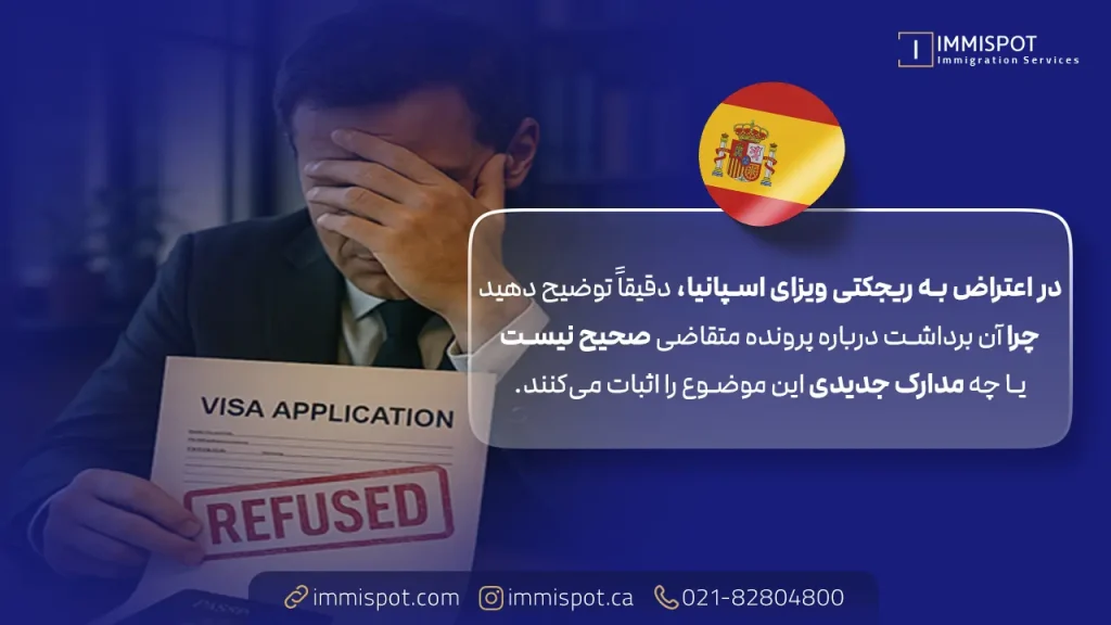 برای اعتراض به ریجکت شدن ویزای شینگن اسپانیا چه مدارکی لازم است؟